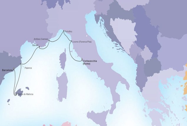 Seabourn Map 26 Sept 2019